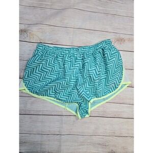 Nike Running Shorts Women's Size Large Dri Fit Tempo Green‎ Lined Drawstring